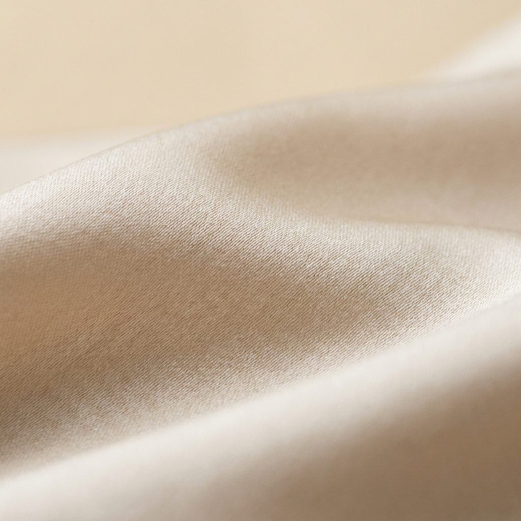 Close-up macro of 22-momme mulberry silk fabric weave